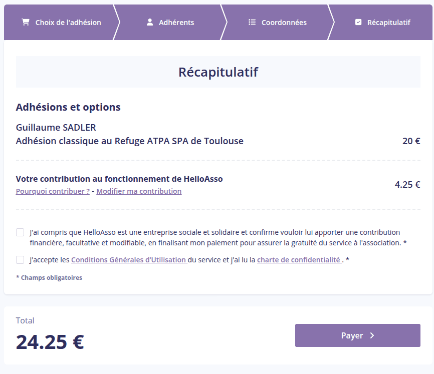 Étape 4 : Modification de la contribution