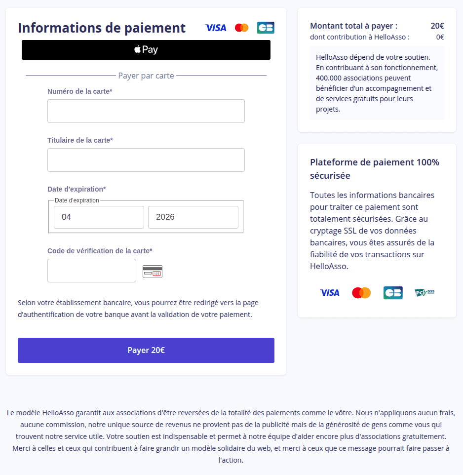 Étape 5 : Paiement sécurisé