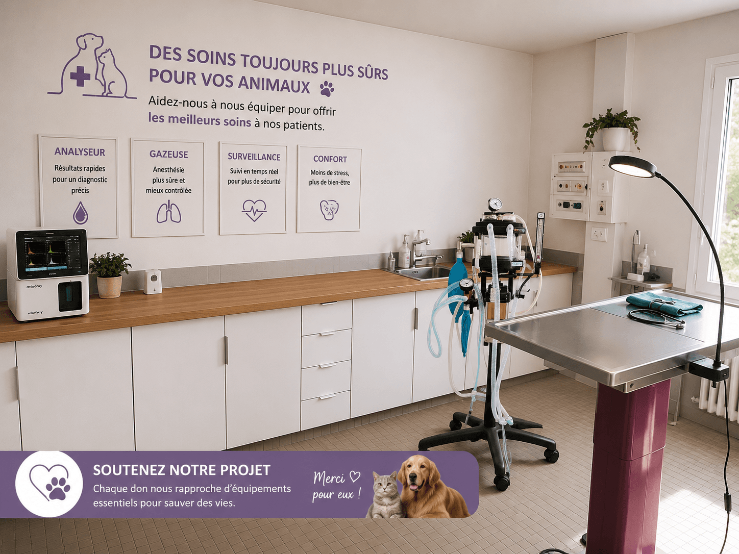 Création d'une salle de chirurgie au refuge